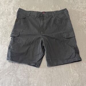 Wrangler Workwear Mens Ripstop Canvas Cargo Carpenter Shorts 44 Gray Rugged Work